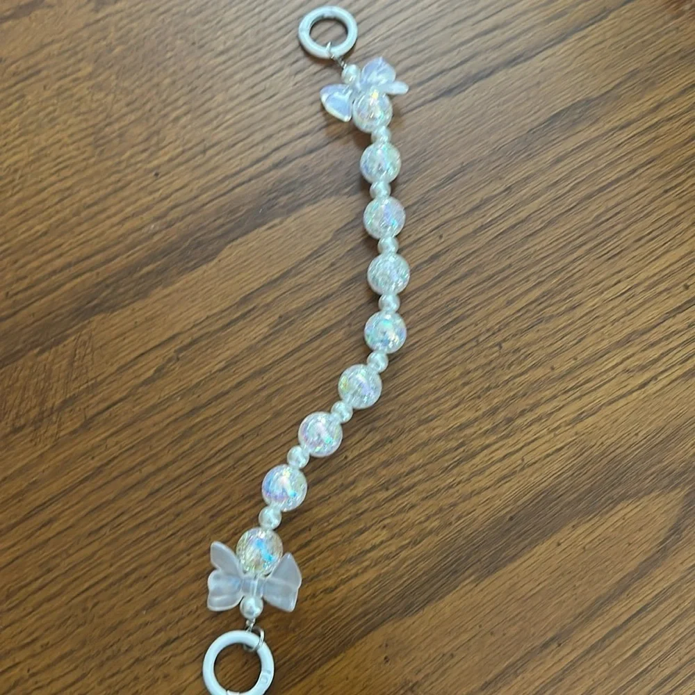 Beaded charm keychain